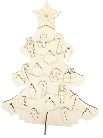 Pebaro 845/2L Holzbausatz Tannenbaum III Lasercut, 3D Puzzle, Holzpuzzle