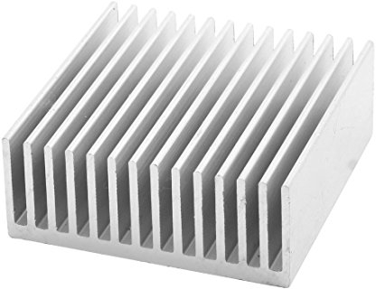 sourcing map 50mm x 50mm x 20mm Silber Ton Aluminium Spüle Kühlflosse Kühlkörper Kühler de
