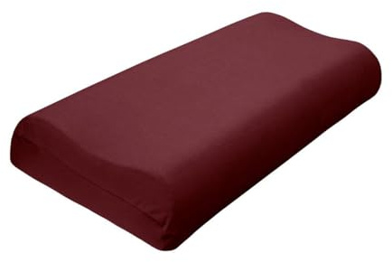 Traumschlaf Universal Bezug für Nackenstützkissen – elastischer Edel Jersey Kissenbezug aus Baumwolle – weich, dehnbar und passgenau für viele Nackenstützkissen – L-XL, Höhe 11-14 cm, Bordeaux