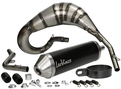 Pot Moto leovince x-Fight Compatible avec Beta RR Motard/Enduro 12- sil Noir - Haut Droit (d.25)