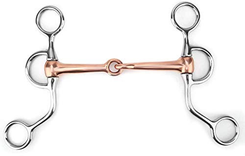 Sheens Red Copper Mouth Edelstahl Allzweckring Horse Snaffle Copper Roller Snaffle Bit