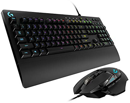 Logitech G G502 HERO Kabelgebundene Gaming-Maus und G213 RGB Gaming-Tastatur, Mäuse mit programmierbaren Tasten und anpassbaren Gewichten, anpassbare Tastatur mit Hintergrundbeleuchtung, PC/Notebooks