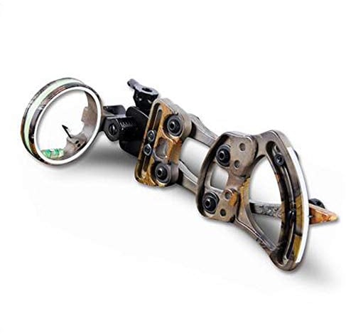 SHARROW Bogenschießen Bogen Visier 1 Pin Bogenvisier Micro Einstellbar Jagdvisier mit Bogen Visier Licht Aluminiumlegierung Zielvorrichtung Compoundbogen Anblick Bogensport Zubehör (Camo)