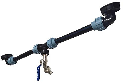 FYBlossom Kit De Raccordement IBC - Kit De Connexion IBC - Adaptateur pour 2 Réservoirs avec Robinet D'écoulement à Col De Cygne, IBC Adaptateur pour Réservoir d'eau