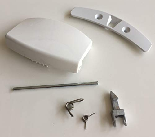MDS Ersatzteile Türgriff Griff für Waschmaschine, passend für AEG Lavamat, Electrolux, Zanker, Zanussi, 4055087003, Weiß, Kunststoff, 100mm x 60mm x 25mm