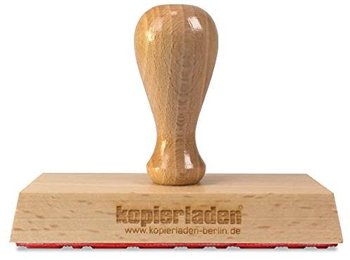 Holzstempel mit großer Stempelplatte mit individuellem Stempeltext, 10 x 5 cm, für Adressen oder Logos - Adressstempel, Textstempel, Bürostempel