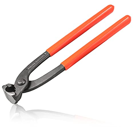 LEONTOOL Ear Clamp Pliers 10 Inches, Orange Soft Grip, Chrome-Vanadium Steel, 9.8 x 2 x 0.9 Inches