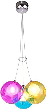 Pendelleuchte esstisch Pendellampe Höhenverstellbar Kronleuchter Hängeleuchte aus Glas in Farbe Modern Hängelampe Glas Globo Lampenschirm Design Anhänger Lüster für Wohnzimmer Schlafzimmer Decke Lampe