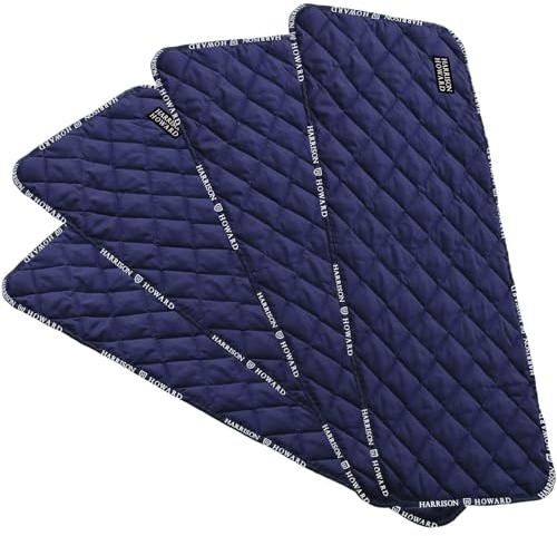 Harrison Howard Medizinerhaltende stoßdämpfende Druckwundvorbeugung gesteppte Beinbandagen für Pferde, 4er-Set, Marineblau, M
