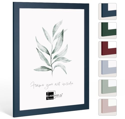 Bildershop-24 Bilderrahmen modern stabil Paris Dunkelblau 45 X 60 cm Fotorahmen, Wechselrahmen, Posterrahmen, Puzzlerahmen