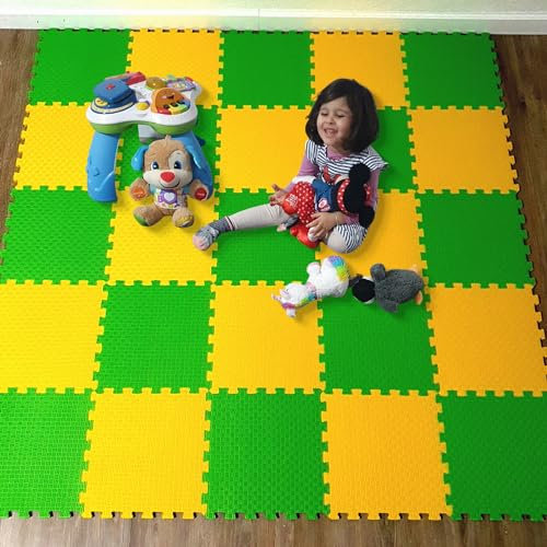 Puzzelmatten für Babys und Kinder - Spielmatte Puzzlematte Baby - 25 Eva TLG (30x30x1cm) Schaumstoff-Bodenfliesen - Krabbelmatten Spielteppich Schutzmatten - Fitnessraum Yogamatten Trainingsmatten