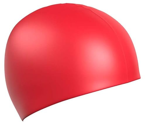 Gorro de silicona multicolor sin logotipo, de alta calidad, para natación en piscina, apto para entrenamiento en piscina, ultra resistente al cloro, modelo sin logotipo, color rojo