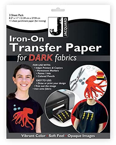 Jacquard Iron On Transfer Paper for Dark Fabrics 3pk