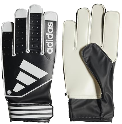 adidas Unisex Goalkeeper Gloves (W/O Fingersave) Tiro Club Goalkeeper Gloves, Black/White/Black, HN5610, 9