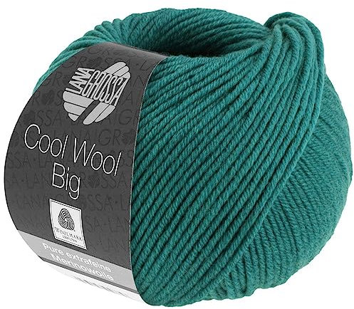 LANA GROSSA Cool Wool Big | Extrafeine Merinowolle waschmaschinenfest und filzfrei | Handstrickgarn aus 100% Schurwolle (Merino) | 50g Wolle zum Stricken & Häkeln | 120m Garn FB 1003