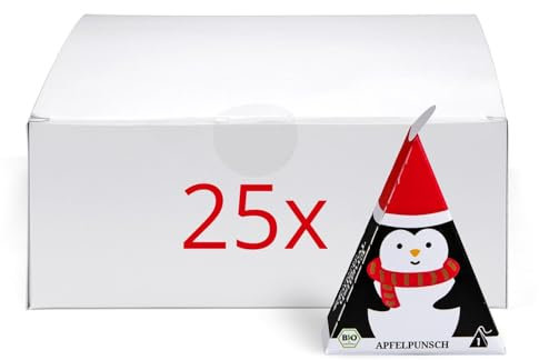 ETS - Apfel Punsch, Glühwein Gewürz, Wichtel Geschenk, Adventskalender Füllung, BIO Gewürzmischung, 25 Pyramidenbeutel