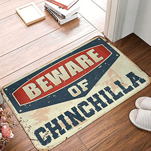 Home Alone Door Mat Beware of Chinchilla Rug Man Cave Decor Welcome Home Door Mat ( Size : 40X60CM )