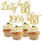24 Stück 60 Geburtstag Cupcake Toppers Glitter Sixty seit 1965 Prost auf 60 Cupcake Picks Hallo 60 Jahre Geburtstagskuchen Dekorationen für glückliche 60 Geburtstag Jubiläum Party Gold