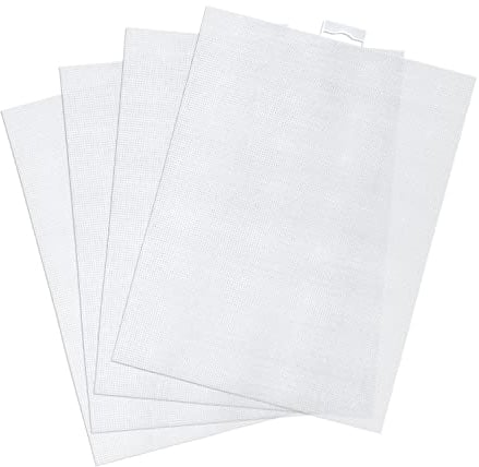 4 Stück Plastic Canvas Kreuzstich Kunststoffgitter 14 CT Kunststoffgewebe Leinwandblätter für Stickereien Mesh Canvas Sheets Plastic Canvas Grid für Bastelarbeiten Häkelprojekte (28x21cm)