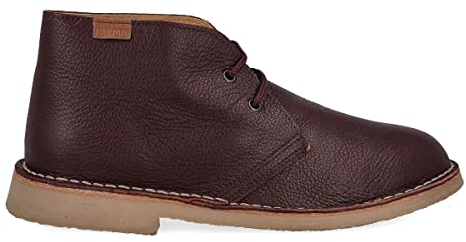 PAYMA - Stivali Stivaletti Safari Deserto in Pelle per Uomo e Donna. Fatto in Spagna. Scarpa Chukka Pelle Liscia Sport. Suola Gomma. Colore: Bordeaux Liscio, Taglia: EU 45
