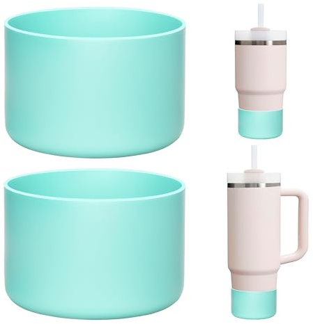 Prurex 2 Pack Silicone Boot Covers | Fits Stanley IceFlow 16/24/30oz, Quencher H2.0 14-30oz & ProTour Flip 14/30oz | 2.75-2.85 Base | Non-Slip | Food-Grade BPA-Free(Baby Blue)