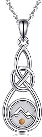 Vadmans Senf Samen Kette für Damen 925 Sterling Silber Unendlichkeit Berg Anhänger Halskette Glaube Schmuck Geschenke für Mädchen Frauen