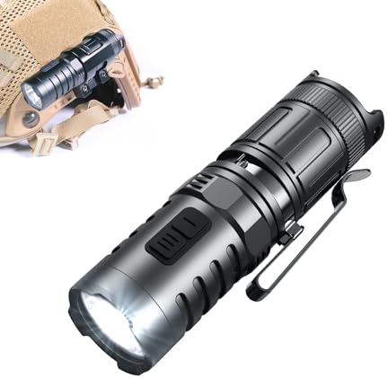 KLARUS XT1C PRO Lampe de poche tactique compacte 1000 lumens, 9 modes d'éclairage avec lumière rouge, SOS, câble USB,rechargeables, autonomie maximale de 32 heures, mini lampe Torche