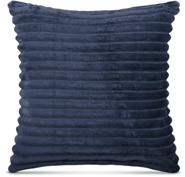 Kissenhülle 40x40cm (Mitternachtsblau) Cord Optik - Kuschelig weicher Bezug mit Reißverschluss - Kissen - Öko Tex - ideale Hülle für Sofakissen, Dekokissen