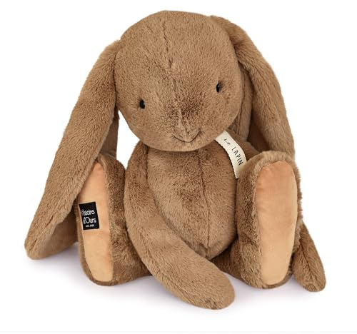 Histoire d'ours Großer Plüschhase – Kollektion Le Hase – Farbe Haselnuss – Begleiter weich und kuschelig – 50 cm – Unvergessliche Geschenkidee für kleine und große Kinder – HO3249