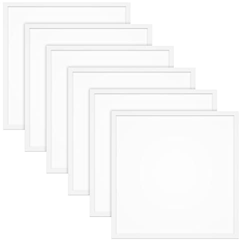 6x LED Panel 62x62cm 40W 3000K warmweiß 4400lm 110 Lumen/Watt flimmerfrei blendfrei UGR<19 Einbau Rasterleuchte Einlegeleuchte Deckenleuchte Odenwalddecke OWA 620x620x35mm