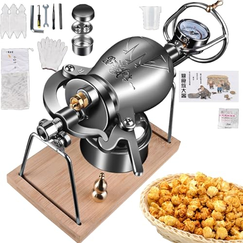 KYZTMHC Macchina per il riso soffiato Cannone cinese per popcorn Macchina per la produzione di popcorn manuale Piccola macchina per popcorn sul fornello Macchina per popcorn a pressione retrò domestic