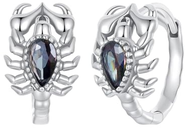Qings Drachen/Skorpion/Skelett Hand/Hunde Ohrringe Damen 925 Sterling Silber Tiere Baumeln Tropfen Ohrringe für Herren Mädchen