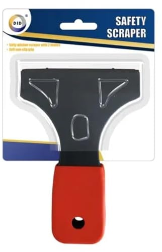 Abacus Range Window Glass Scraper Soft Non-Slip Grip Rubber Handle - Safety Scraping Tool Tough Paint, Stickers Removal | Ideal for Glass, Tiles Floor, and Windows Cleaning