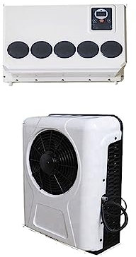 Aire acondicionado para vehículos recreativos Aire acondicionado eléctrico for camiones de 12V, aire acondicionado dividido de 24v for tractores, furgonetas, empacadoras, cosechadoras, maquinaria(Whit