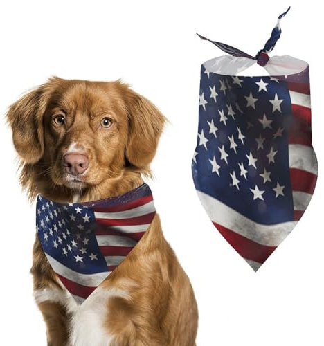 Halstuch, Halstuch, Motiv: USA-Flagge, waschbar, bedruckt, Dreieck, Halstuch für Hunde oder Katzen
