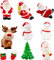 JJQHYC 10 Stück Weihnachtsfiguren Miniatur Weihnachtsdeko Kleine Weihnachtsfiguren Weihnachten Kuchen Dekoration Weihnachtsmann Schneemann Figuren