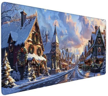 Tapis de Souris XXL Speed Gaming - 600 x 300 x 3mm - XXL - Grande Taille - Améliore la Précision et la Vitesse (Hiver Neige) Tapis de Souris Ergonomique, Tapis de Souris XXL pour Gamer et Bureau V-M3