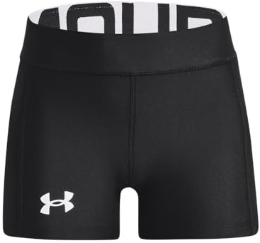 Under Armour Girls' Utility Softball Slider Shorts, (001) Black / / White, Youth Large