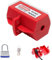 Stromstecker Schutzbox mit Schloss Abschließbar, Waschmaschinen Steckerschloss, Steckersafe mit Schloss, Stromstecker Schutzbox,Steckdosenschloss, für Waschmaschine und Stromkabel, Stecker Tresor(Rot)