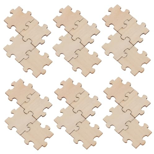 SEWACC Blank Puzzles for Crafts 100PCS Wooden Jigsaw Puzzle Chips Boys and Girls' Puzzle Toy Educational Brain Exercise Toy