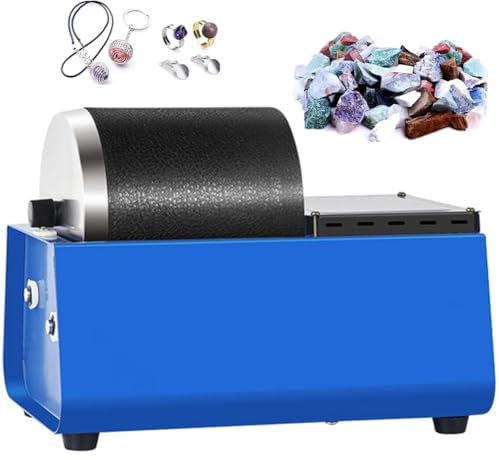 OFNHJK Electric Rock Tumbler Machine, Rotary Rock Tumbler, Gemstones Polisher with Leakproof Rubber Barrel, Durable Motor and Running Silently, for Crystals, Stone, Glass, Metal