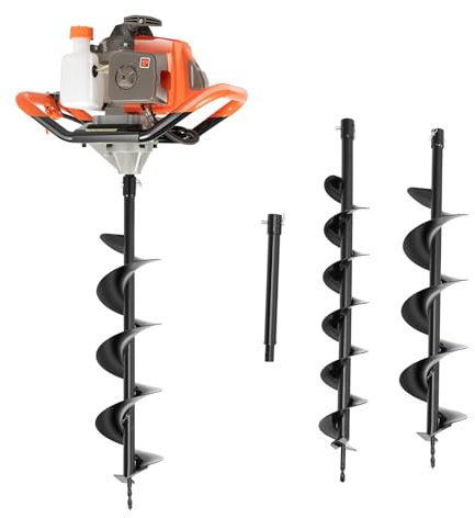 71CC Tarière à essence 2 temps 2,3 kW avec 3 embouts de perçage 100/150/200 mm