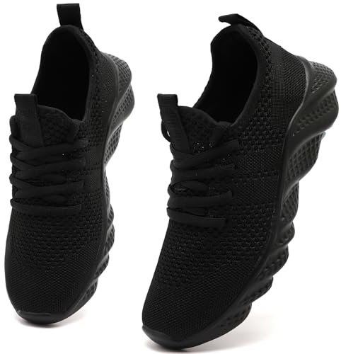 ZGPWZWL Schuhe Damen Sneakers Turnschuhe Laufschuhe Atmungsaktiv Schlupfschuhe Walkingschuhe Freizeitschuhe Bequem Leichte Sportschuhe,Schwarz EU 39