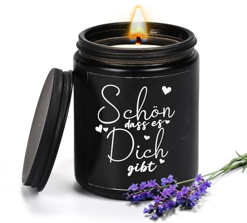 Geschenke für Frauen Männer Beste Freundin Geburtstag, 200g Kerze für Frau Freundin Mama Tochter zum Geburtstag, Geburtstags Geschenke für Männer Frauen, Schön Dass Es Dich Gibt