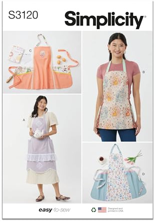 SIMPLICITY Sewing Pattern SS3120A Misses' Apron in Two Lengths A (XS-S-M-L-XL)