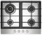 Statesman GH161SS 4 Burner Gas Hob, Cooker Cooktop with Wok Burner and Cast Iron Pan Supports, 60 cm, Front Dial Control, Automatic Ignition, Stainless Steel