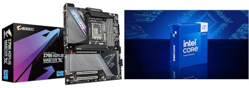 Gigabyte Z790 AORUS Master X Motherboard + Intel® Core™ i7-14700K Desktop Processor 20 cores (8 P-cores + 12 E-cores) up to 5.6 GHz