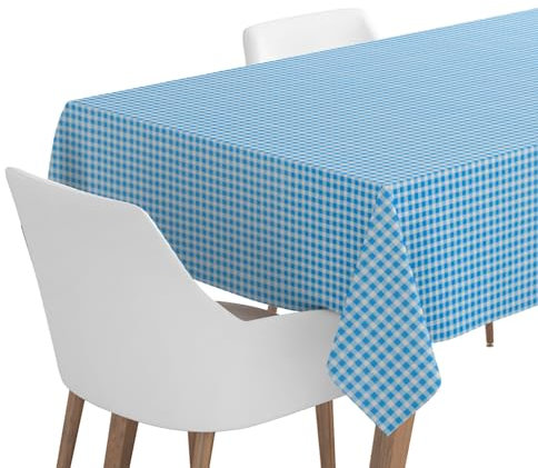 Maxi Products - Pack de 4 unités (20 m) Nappe en papier Vichy bleu - 1,2 x 5 m - Nappe jetable carreaux - Nappe de table d'extérieur - célébrations et événements - Biodégradable et recyclable