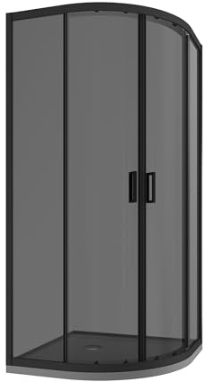 Box Doccia Semicircolare Vetro Temperato 6mm h185cm modello Tonga (Vetro Fumè, 75x75cm)