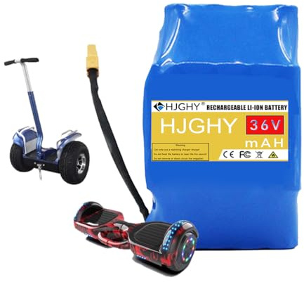 HJGHY 36v,4Ah, Batería de Litio de 36 V para Patinete eléctrico, 2,4 Ah, 4 Ah, 4,4 Ah y 5,2 Ah, de Repuesto para Kit de conversión de Motor de Scooter y Coche con autoequilibrio.